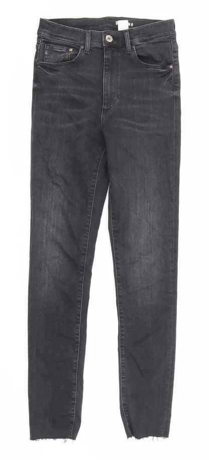 Womens UK Size 27 in H&M Regular Fit Skinny Black Jeans