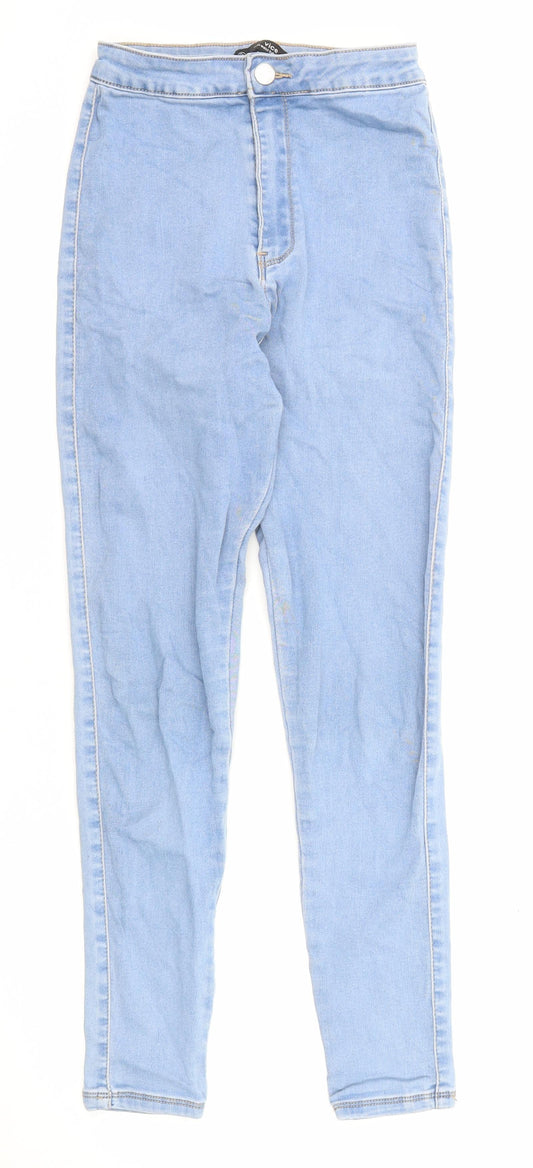Missguided Womens Blue Cotton Jegging Jeans Size 8 L25 in Regular Zip - Waist 21 inches
