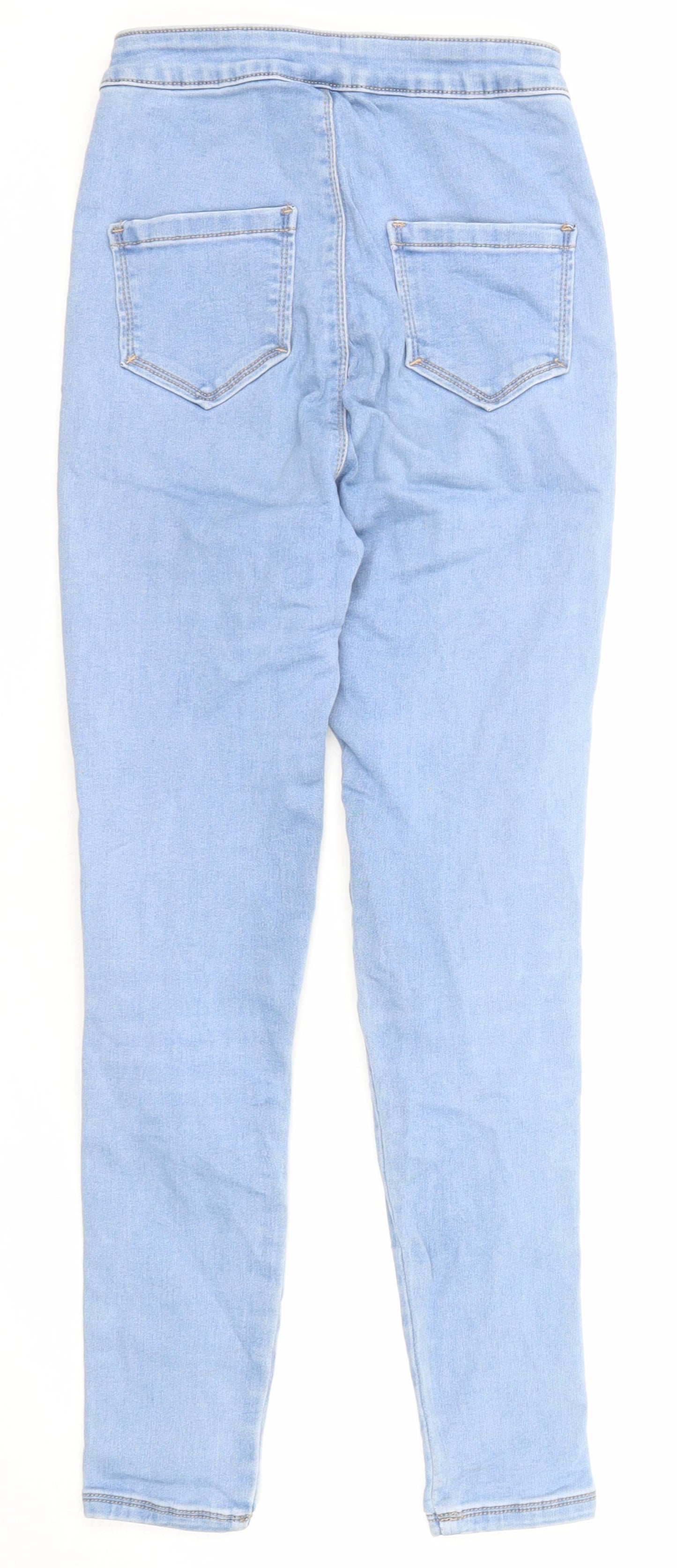 Missguided Womens Blue Cotton Jegging Jeans Size 8 L25 in Regular Zip - Waist 21 inches