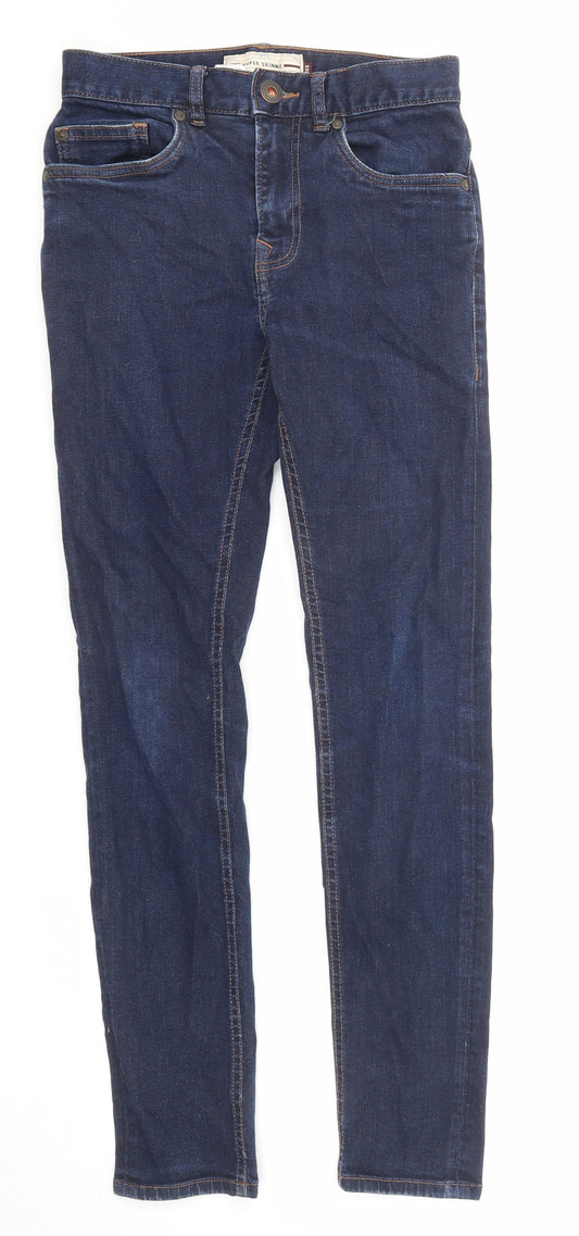 NEXT Mens Blue Cotton Skinny Jeans Size 26 in L29 in Regular Zip
