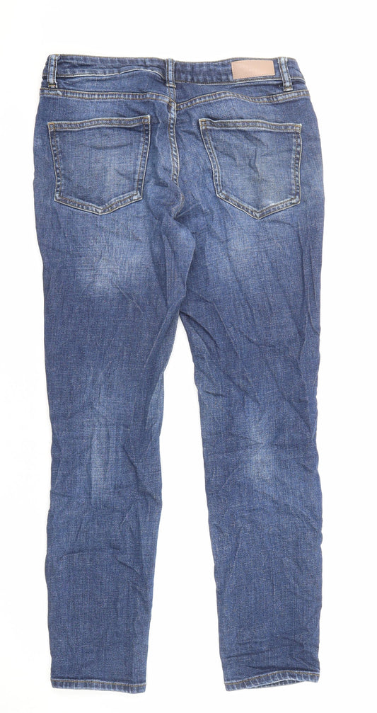 NEXT Womens Blue Cotton Skinny Jeans Size 10 L27 in Regular Zip