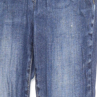 NEXT Womens Blue Cotton Skinny Jeans Size 10 L27 in Regular Zip