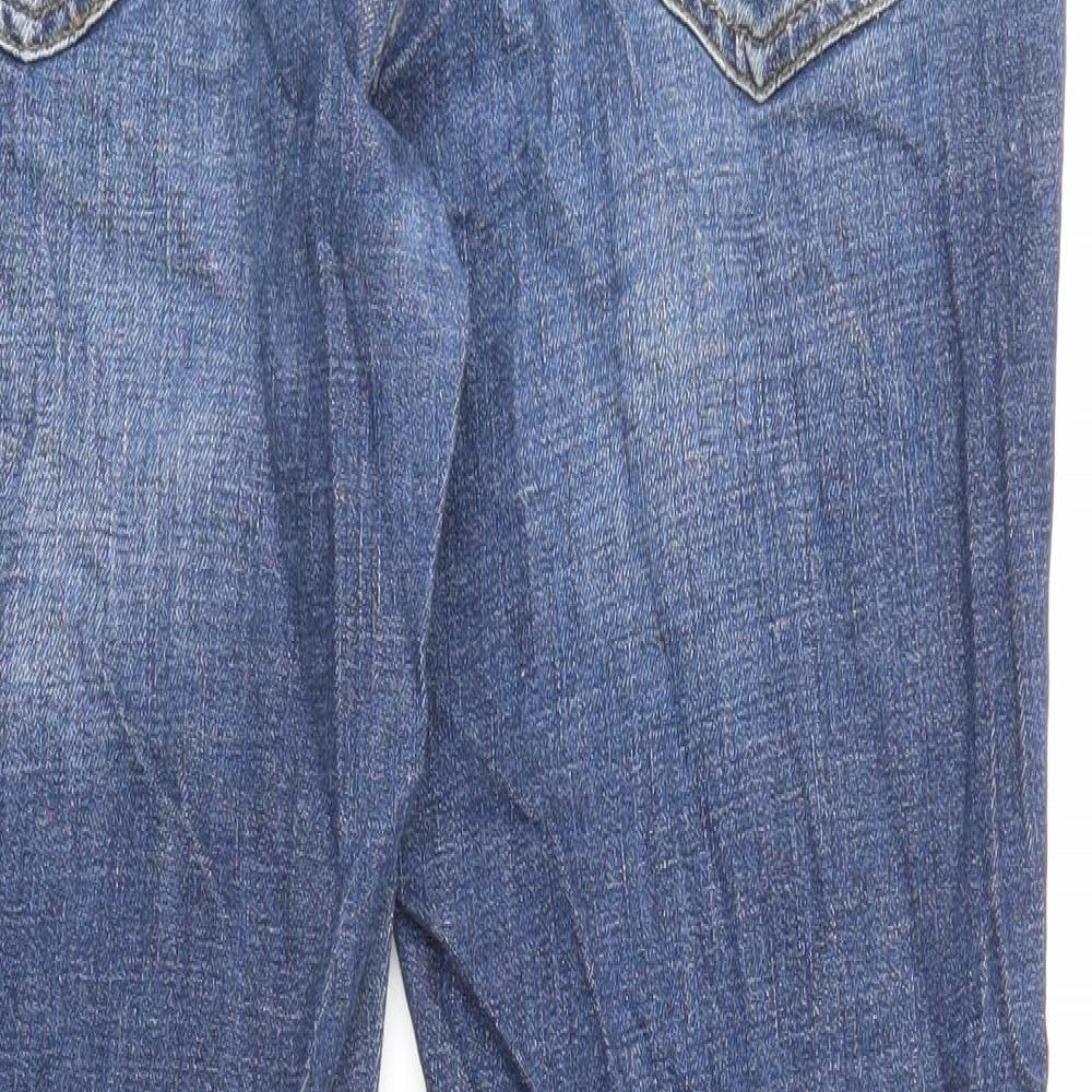 NEXT Womens Blue Cotton Skinny Jeans Size 10 L27 in Regular Zip