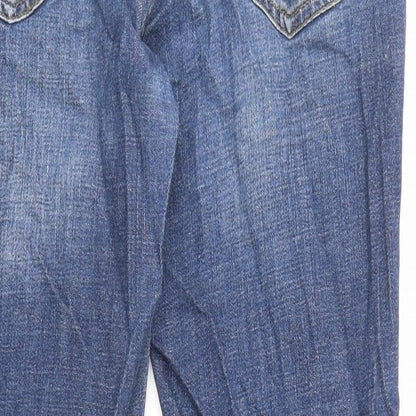 NEXT Womens Blue Cotton Skinny Jeans Size 10 L27 in Regular Zip