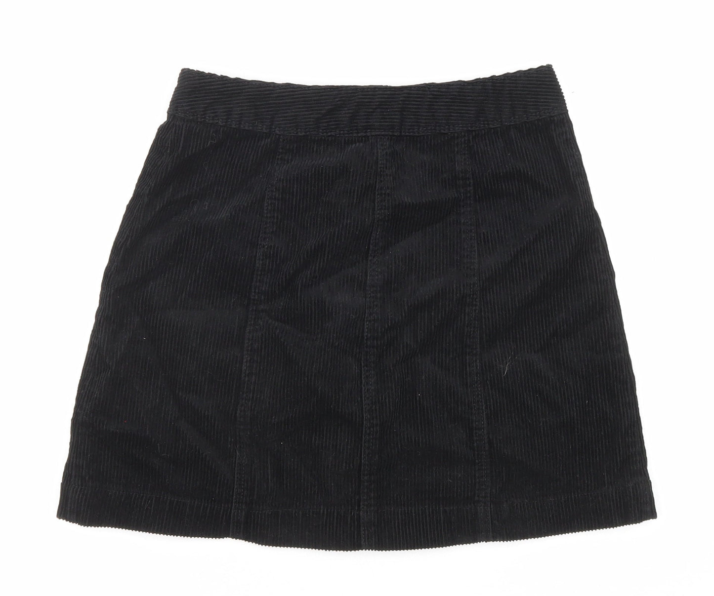 Divided by H&M Womens Black Cotton A-Line Skirt Size 6 Button