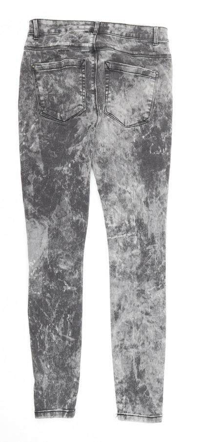 Onlly Womens Grey Cotton Skinny Jeans Size 25 in L27 in Regular Zip - Tie Dye