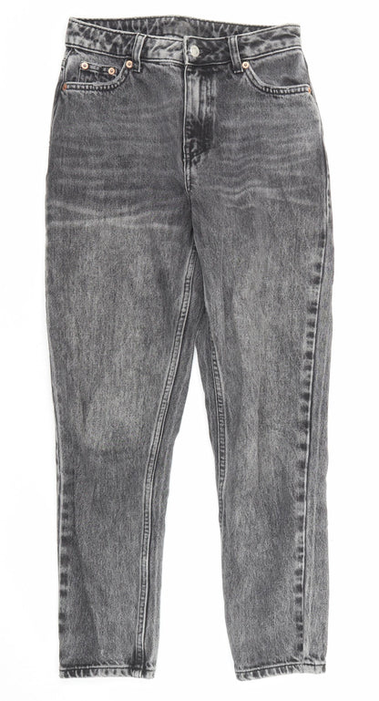 Topshop Womens Grey Cotton Mom Jeans Size 25 in L30 in Regular Zip