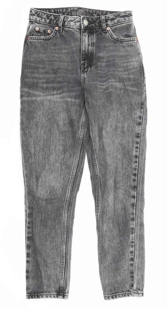 Topshop Womens Grey Cotton Mom Jeans Size 25 in L30 in Regular Zip