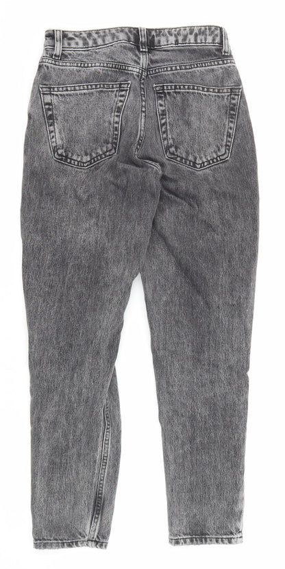 Topshop Womens Grey Cotton Mom Jeans Size 25 in L30 in Regular Zip