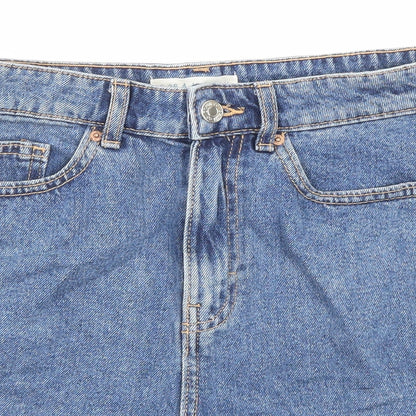 Denim & Co. Womens Blue Cotton Boyfriend Shorts Size 8 L3 in Regular Zip