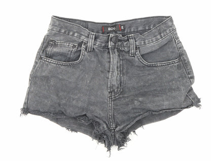 BDG Womens Black Cotton Boyfriend Shorts Size 26 in Regular Zip - Raw Hems
