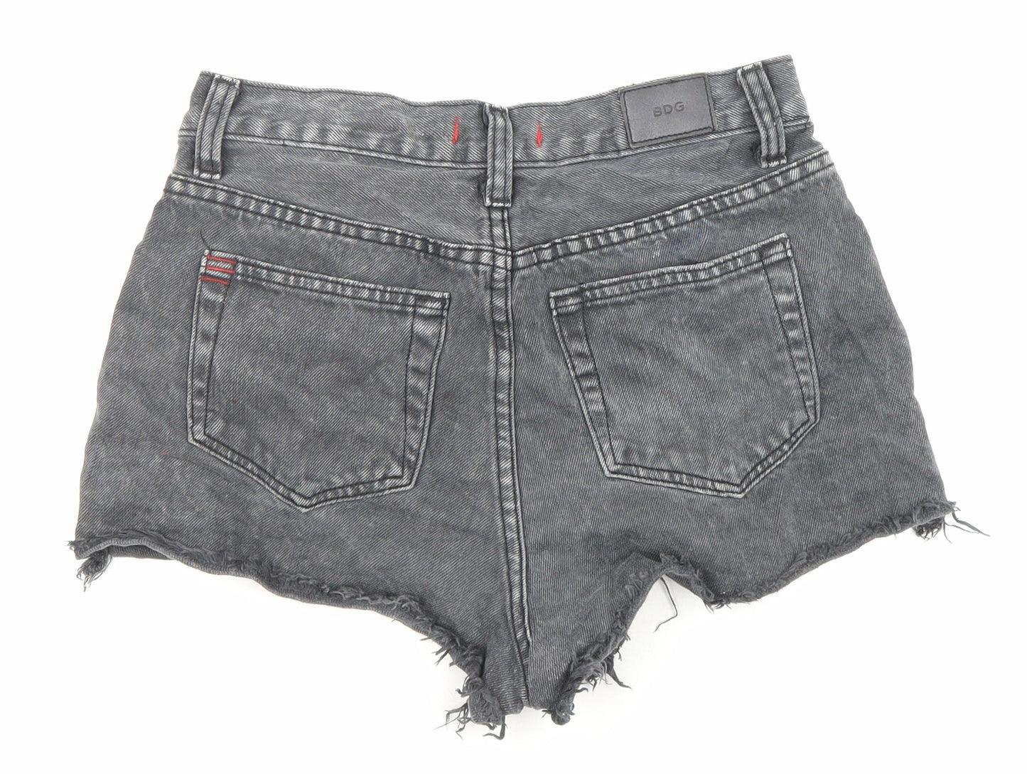 BDG Womens Black Cotton Boyfriend Shorts Size 26 in Regular Zip - Raw Hems