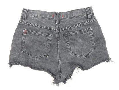 BDG Womens Black Cotton Boyfriend Shorts Size 26 in Regular Zip - Raw Hems