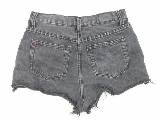 BDG Womens Black Cotton Boyfriend Shorts Size 26 in Regular Zip - Raw Hems