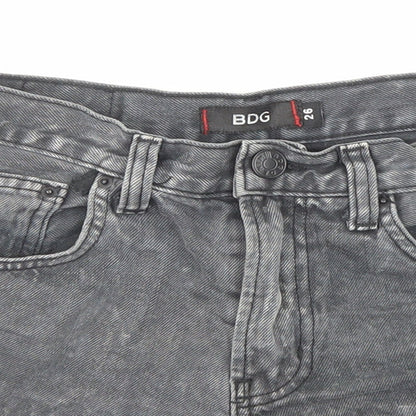 BDG Womens Black Cotton Boyfriend Shorts Size 26 in Regular Zip - Raw Hems