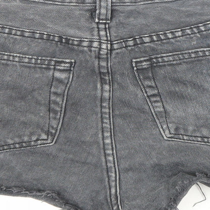 BDG Womens Black Cotton Boyfriend Shorts Size 26 in Regular Zip - Raw Hems