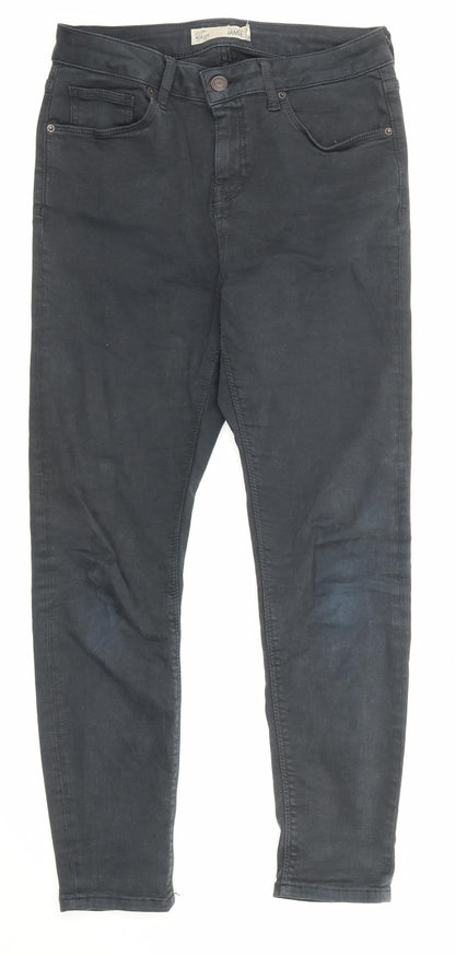 Topshop Womens Black Cotton Skinny Jeans Size 28 in L28 in Regular Zip