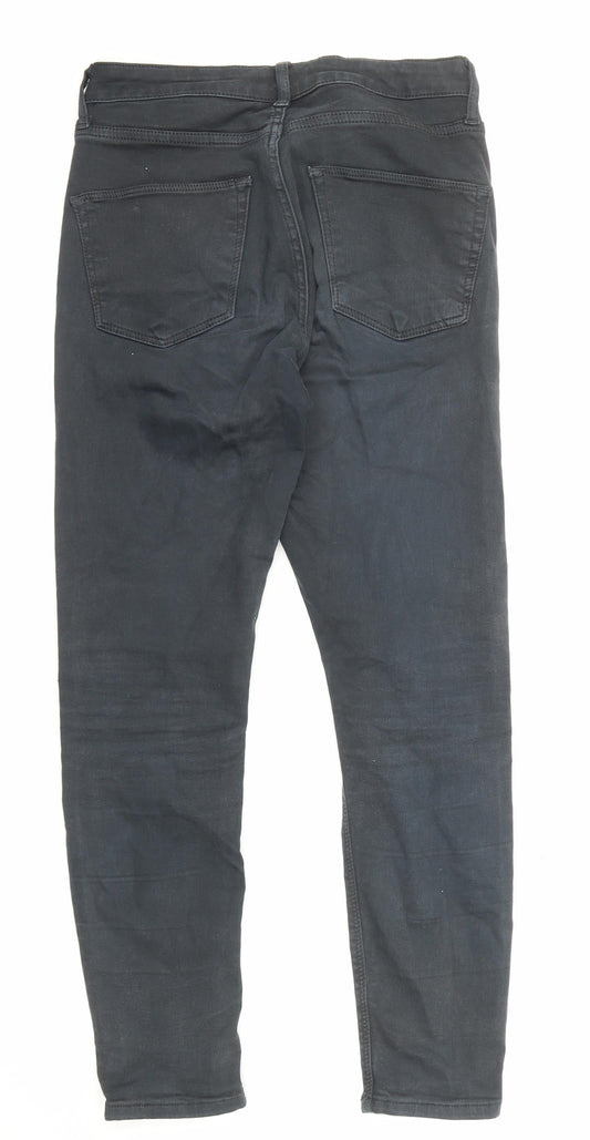 Topshop Womens Black Cotton Skinny Jeans Size 28 in L28 in Regular Zip