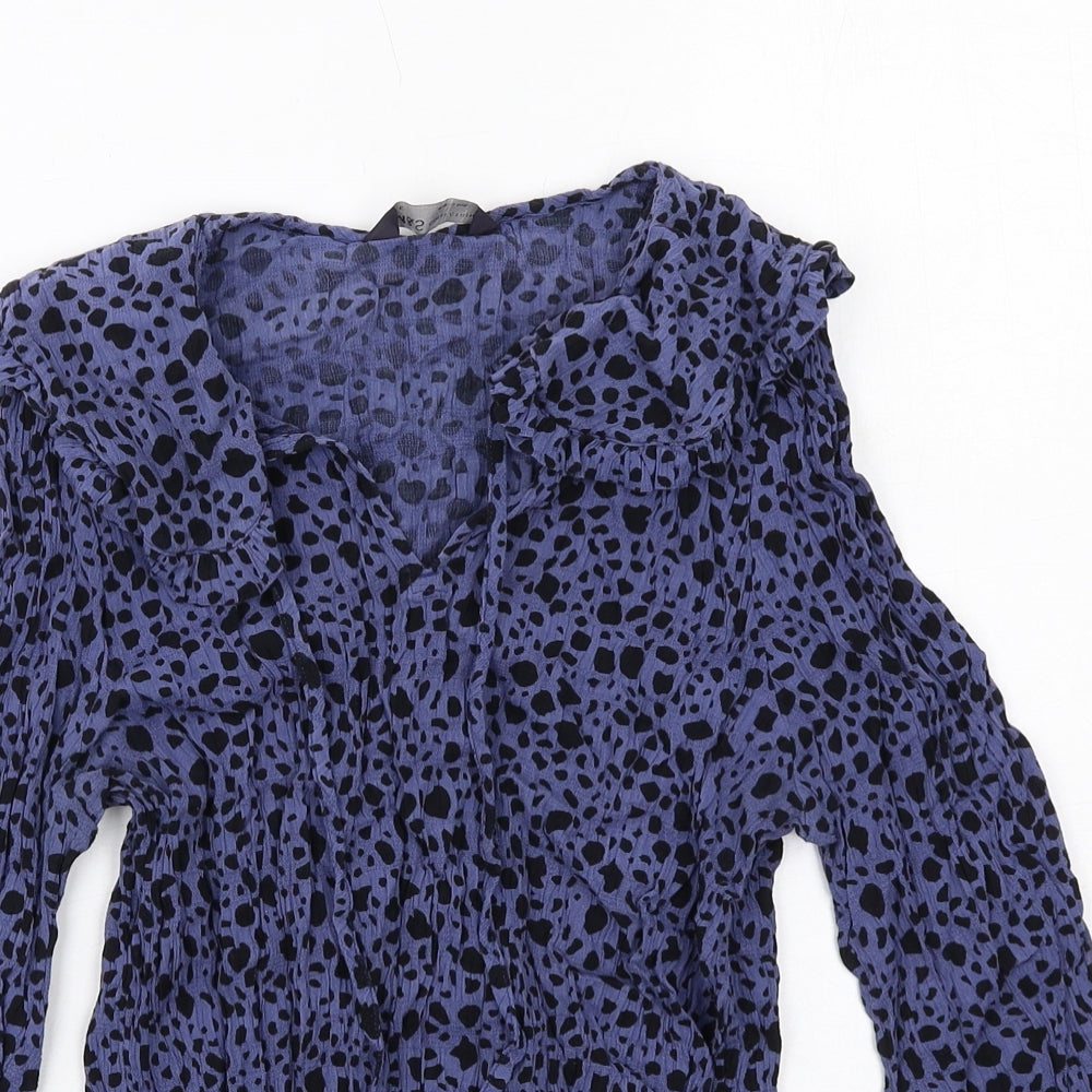 Womens UK Size 12 Marks and Spencer Blue Basic Blouse