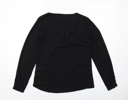 Womens UK Size 8 Only Black Basic Blouse