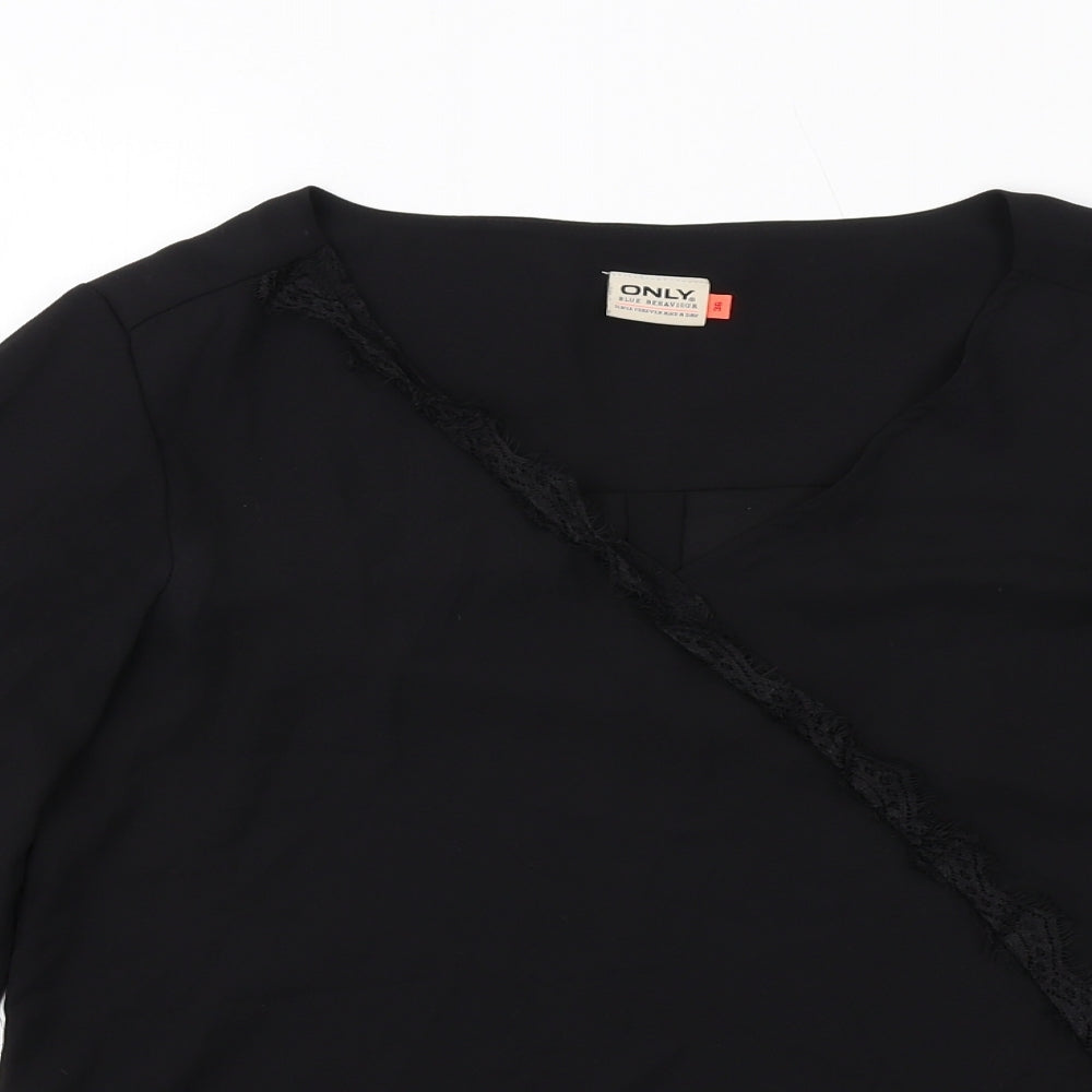 Womens UK Size 8 Only Black Basic Blouse