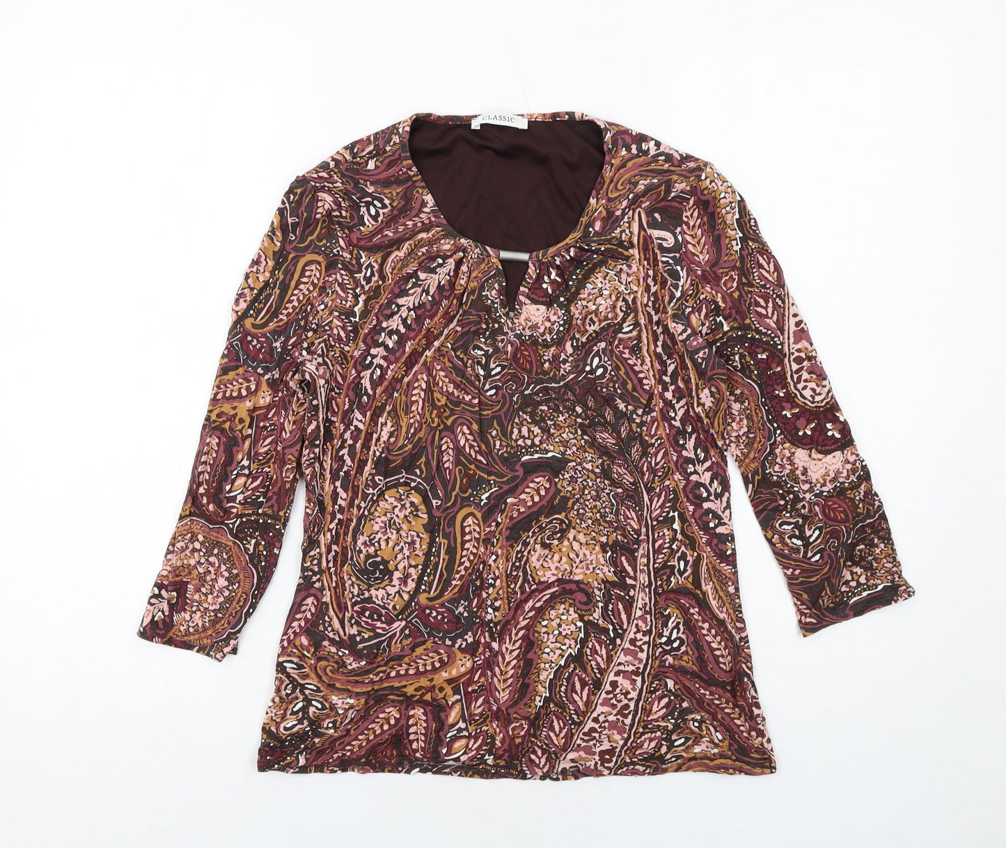 Womens UK Size 10 Classic Multicoloured Basic Blouse