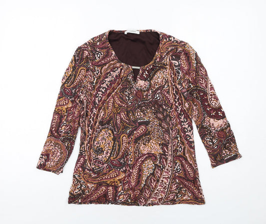 Womens UK Size 10 Classic Multicoloured Basic Blouse