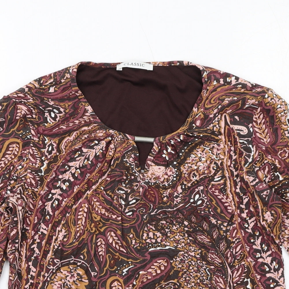 Womens UK Size 10 Classic Multicoloured Basic Blouse
