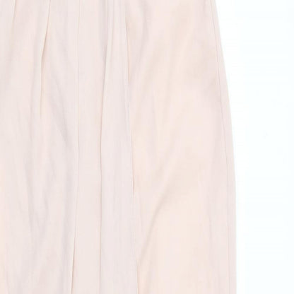 ASOS Womens Pink Polyester Ball Gown Size 12 V-Neck Button - Front Pleat Detail