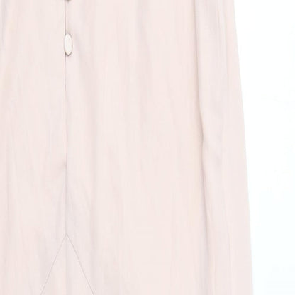 ASOS Womens Pink Polyester Ball Gown Size 12 V-Neck Button - Front Pleat Detail