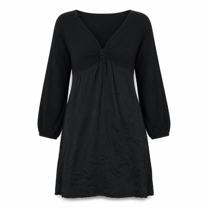Kaliko Womens Black Cotton A-Line Size 12 V-Neck Pullover