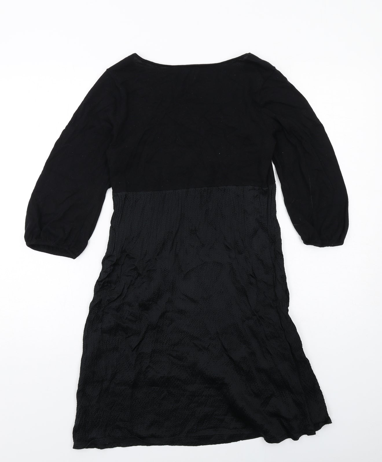 Kaliko Womens Black Cotton A-Line Size 12 V-Neck Pullover