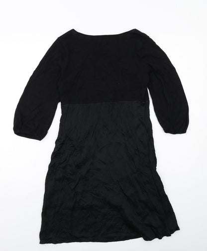 Kaliko Womens Black Cotton A-Line Size 12 V-Neck Pullover