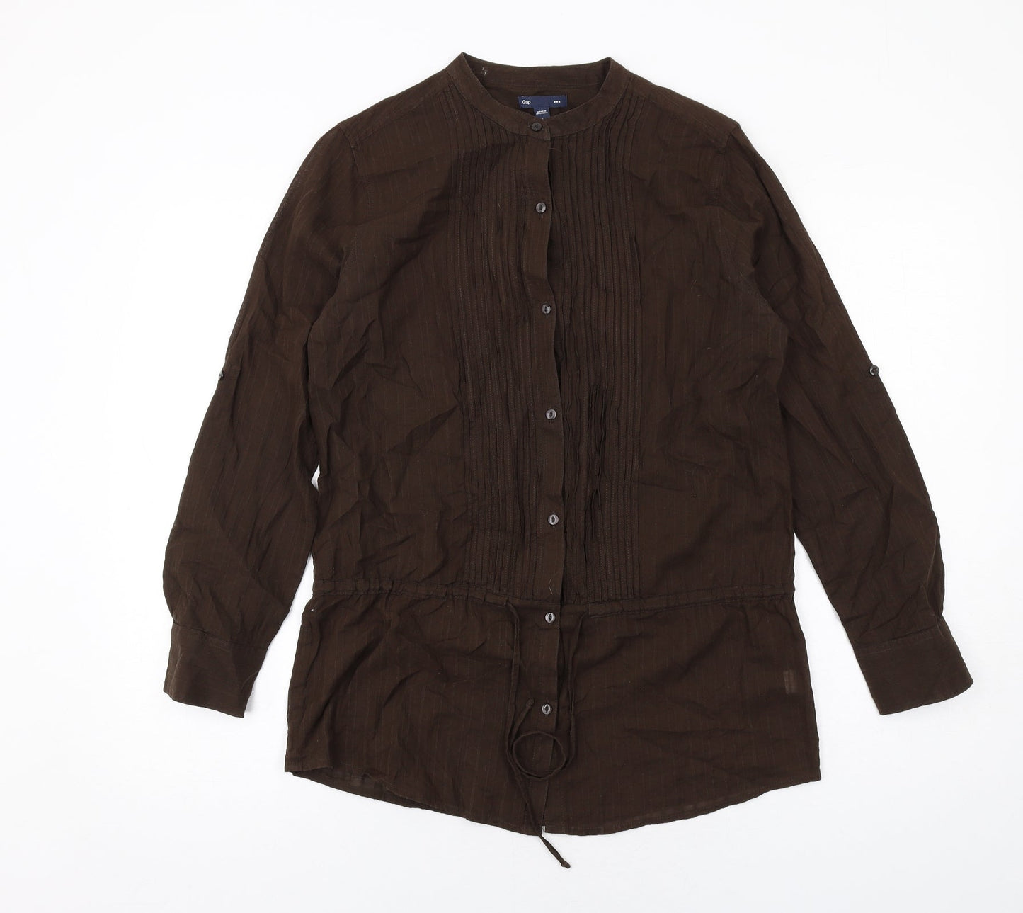 Womens UK Size S Gap Brown Basic Button-Up