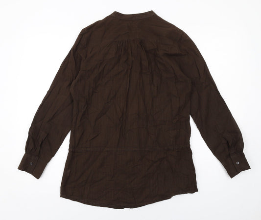 Womens UK Size S Gap Brown Basic Button-Up