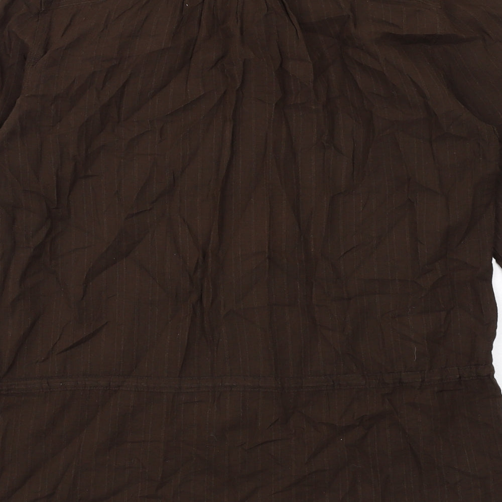Womens UK Size S Gap Brown Basic Button-Up