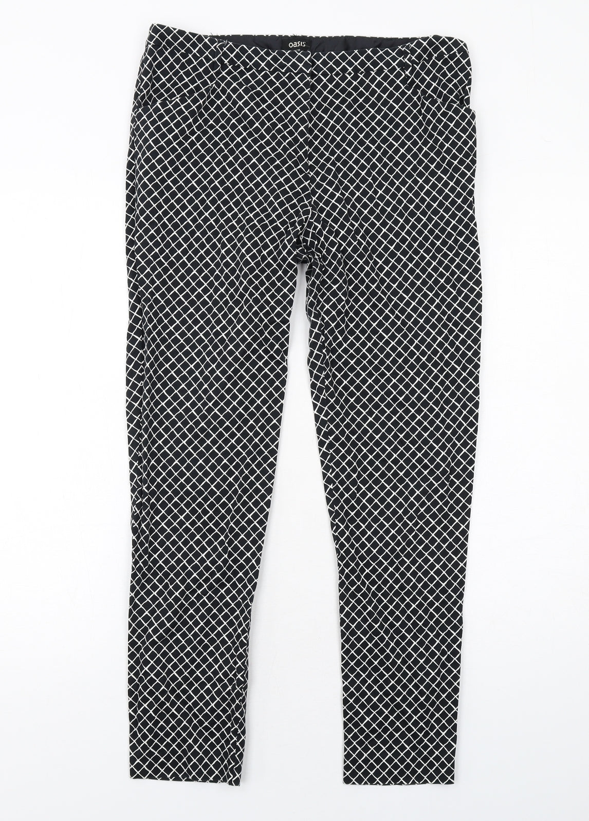Womens UK Size 12 Oasis Regular Fit Chino Black Trousers