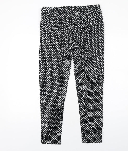 Womens UK Size 12 Oasis Regular Fit Chino Black Trousers