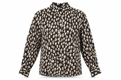 Womens UK Size 8 Topshop Black Basic Button-Up