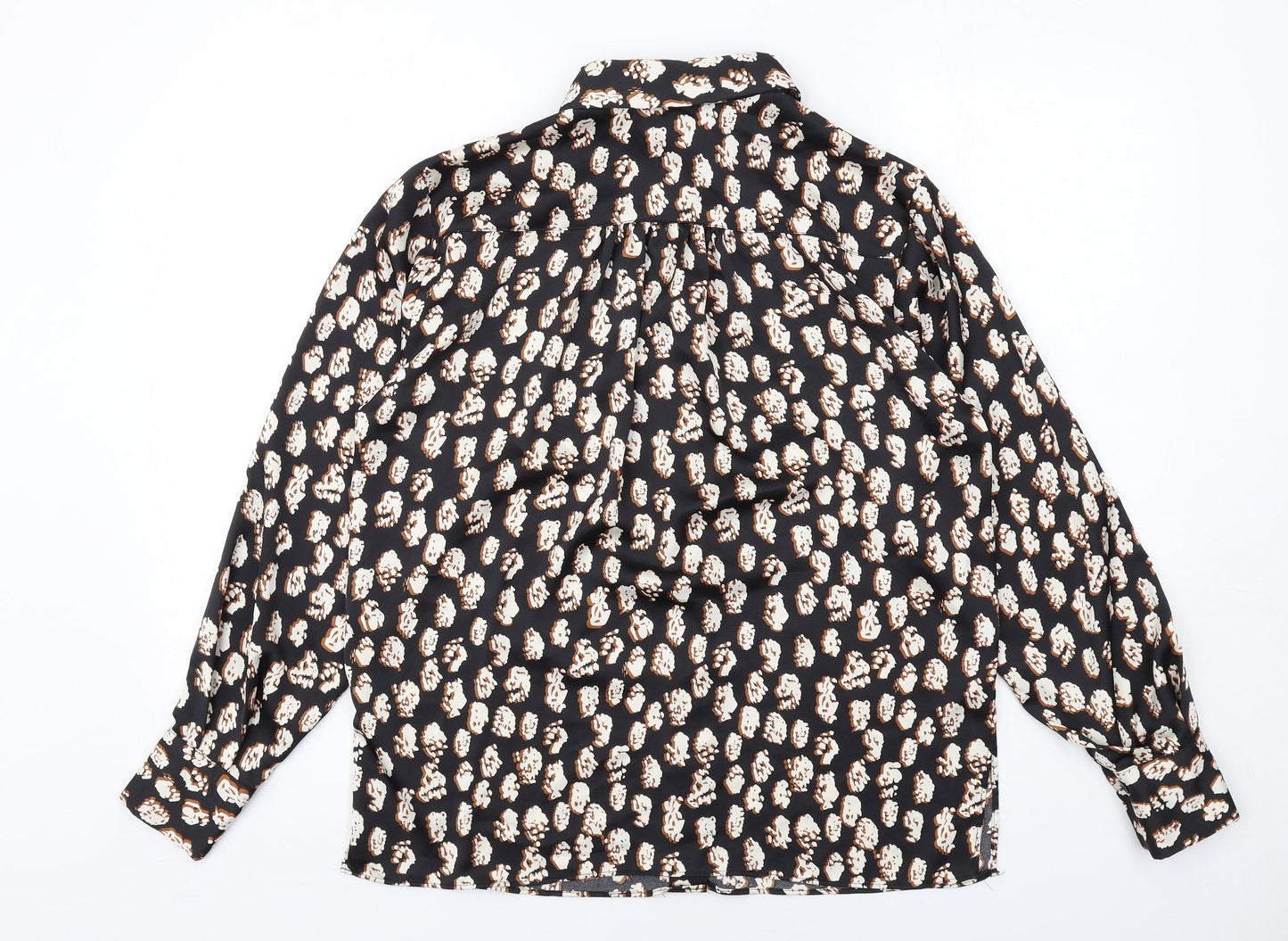 Womens UK Size 8 Topshop Black Basic Button-Up