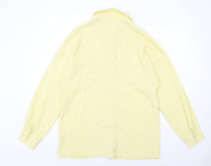 Womens UK Size 12 PRETTYLITTLETHING Yellow Basic Button-Up