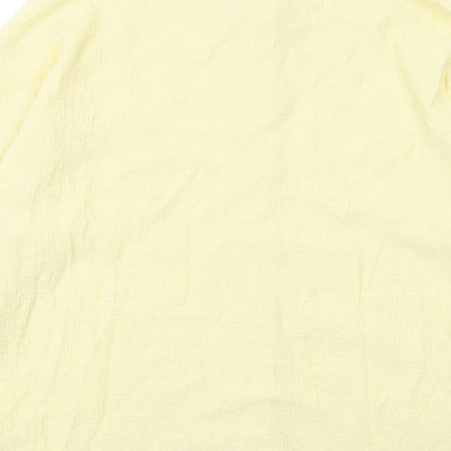 Womens UK Size 12 PRETTYLITTLETHING Yellow Basic Button-Up