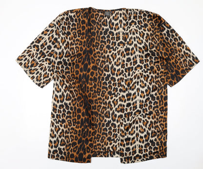 Womens UK Size S ICHI Brown Kimono Blouse