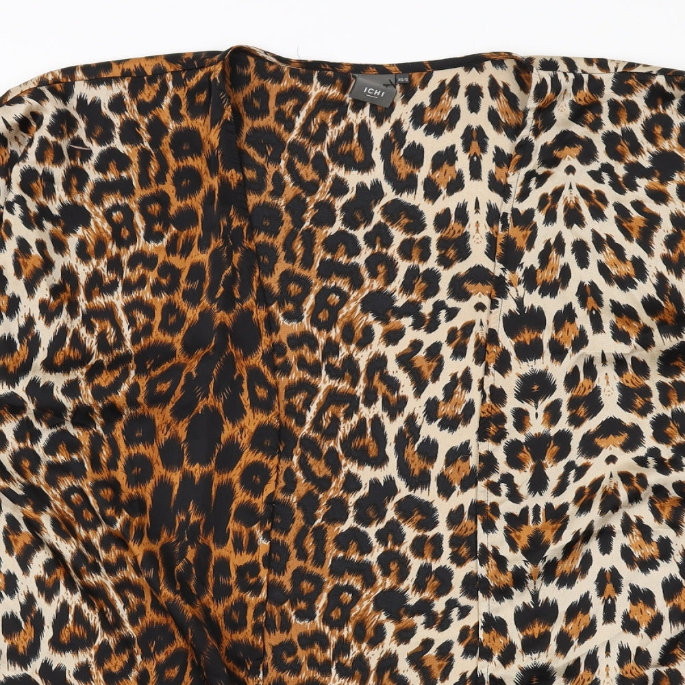Womens UK Size S ICHI Brown Kimono Blouse