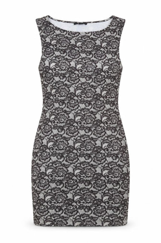 Forever 21 Womens Grey Floral Polyester Shift Size M Boat Neck Pullover