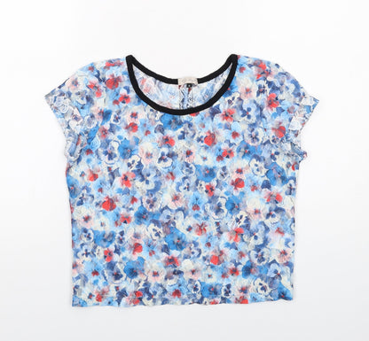 Womens UK Size 8 River Island Blue Basic T-Shirt