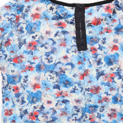 Womens UK Size 8 River Island Blue Basic T-Shirt