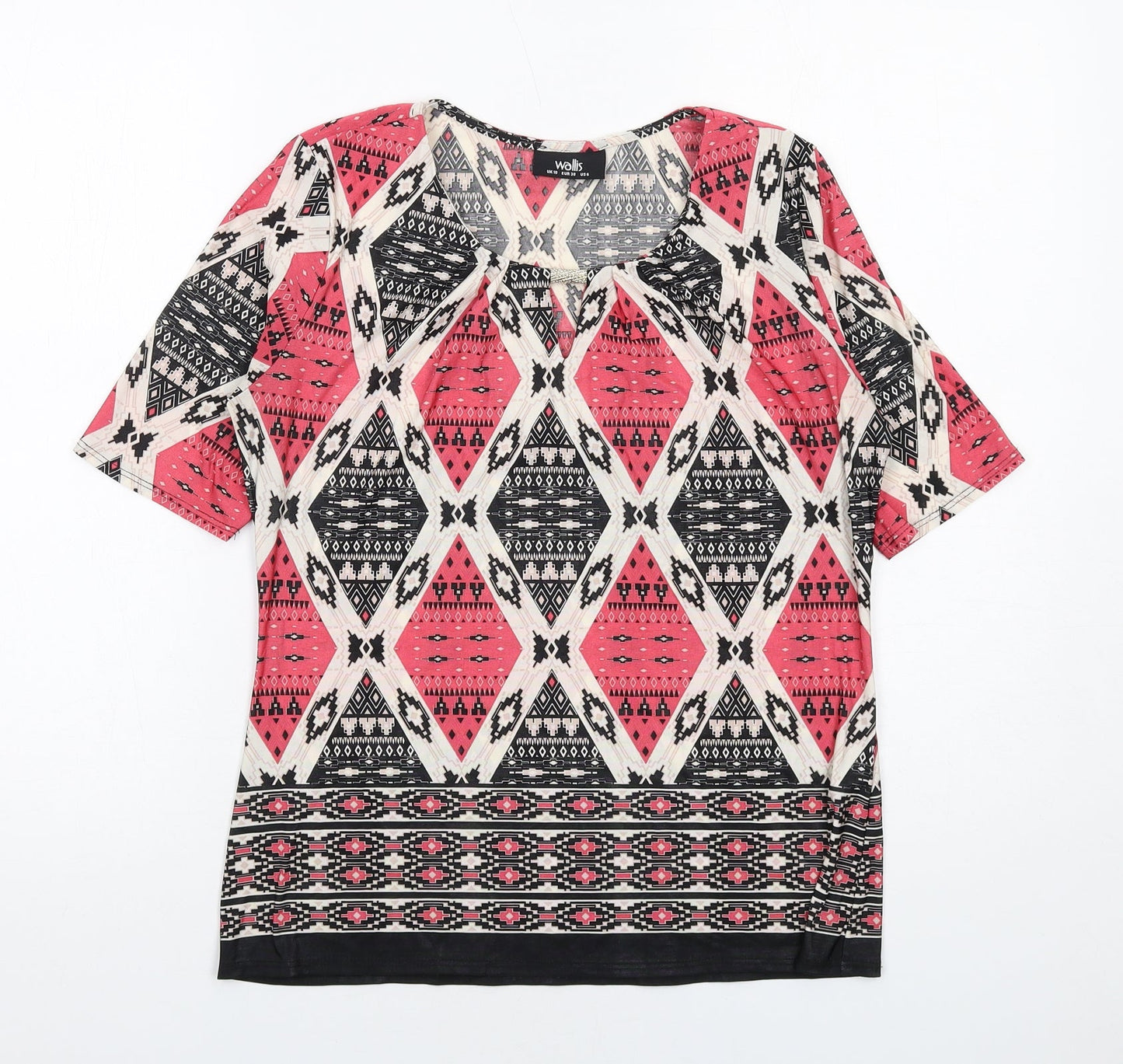 Womens UK Size 10 Wallis Multicoloured Basic Blouse