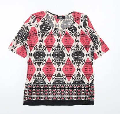 Womens UK Size 10 Wallis Multicoloured Basic Blouse