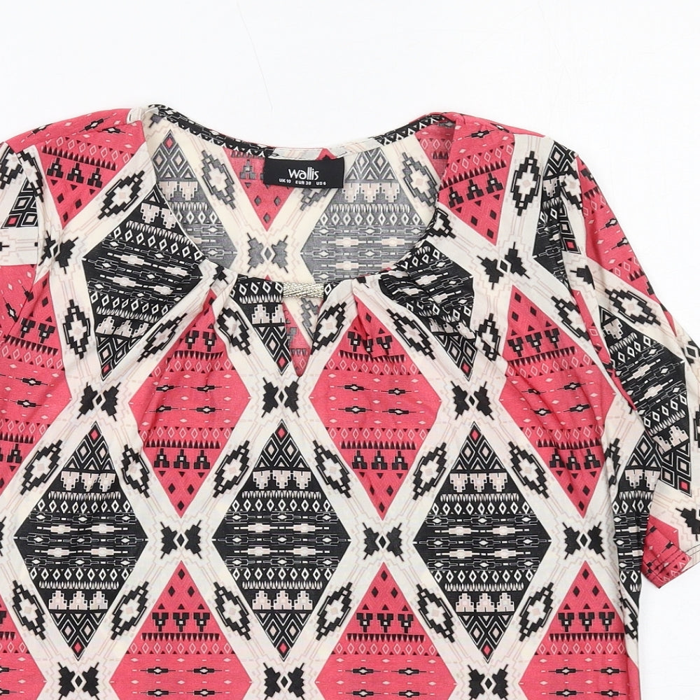 Womens UK Size 10 Wallis Multicoloured Basic Blouse